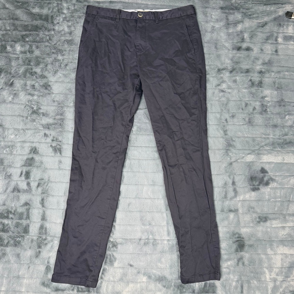 Perk Feel Good Chinos Mens 33x32 Slim Fit Stretch Navy Blue Cotton Pants